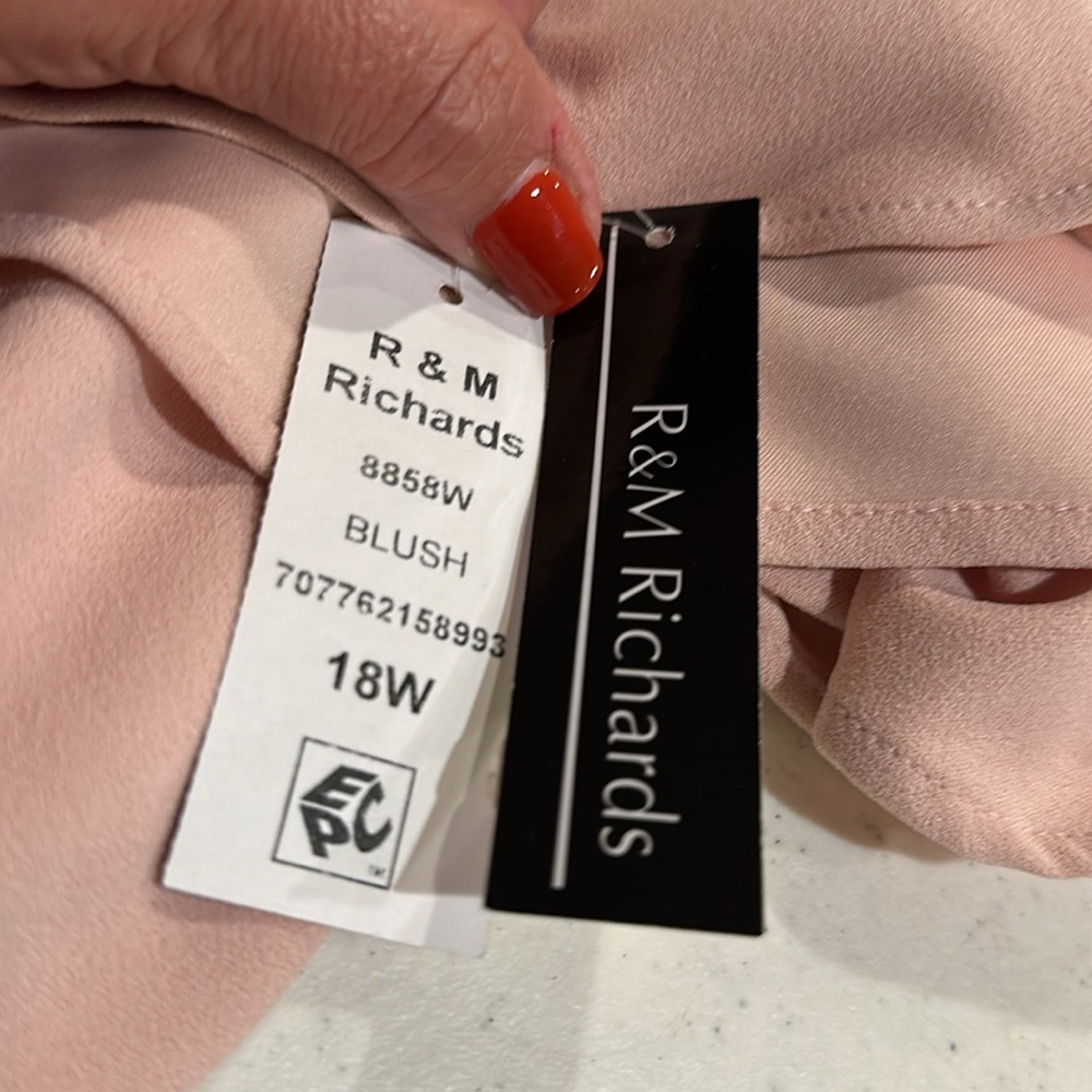 R&M Richards • Blush Cold Shoulder Ruffle Dress • Sz 18W • NWT! - Picture 8 of 11
